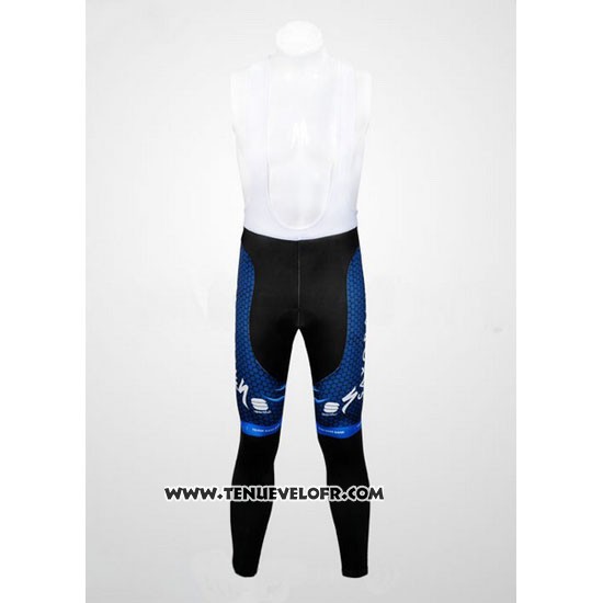 2012 Maillot Ciclismo Saxo Bank Bleu et Noir Manches Longues et Cuissard